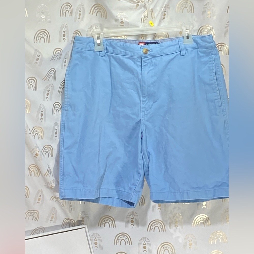 Chaps Light Blue Men's Flat Front Shorts